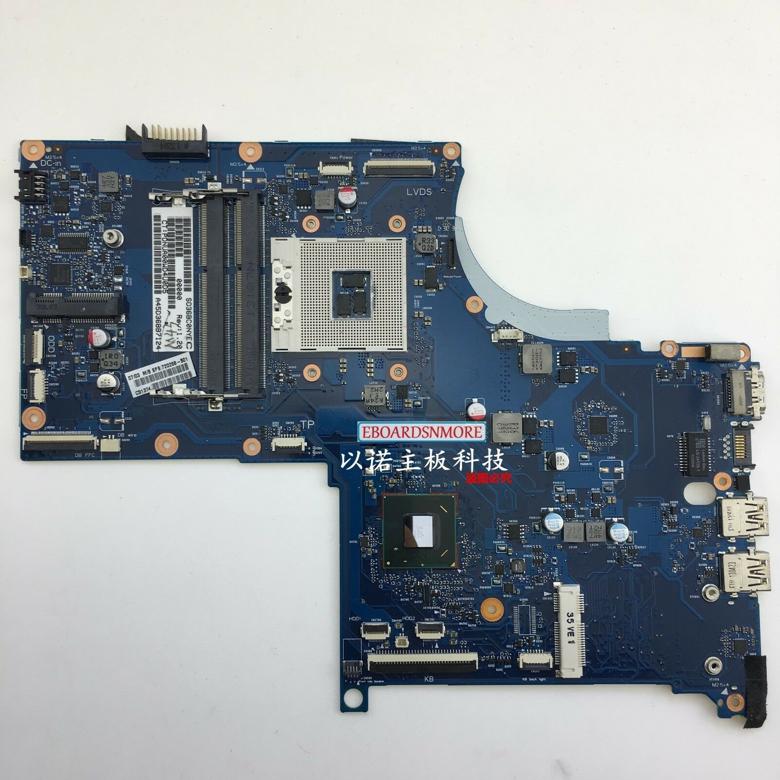 720268-501 UMA Intel Motherboard for HP Envy 17-J010xx Laptop, 6050A2549401, A Socket Type: See Descriptio